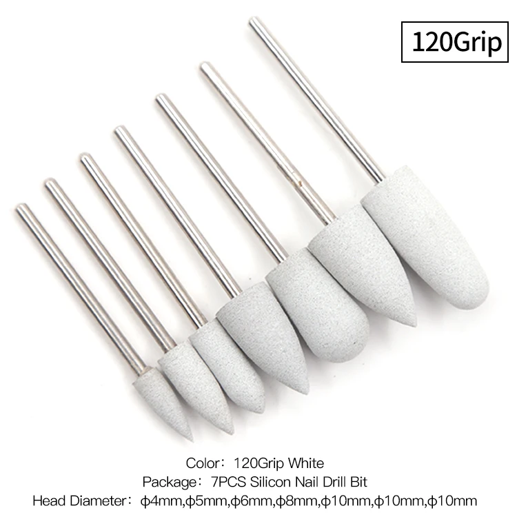 7PCS Silicon Nail Drill Bit Rotary Burr Cutters for Manicure Machine for Manicure Nail Drill Cutter for Nail Cutter for Pedicure - Цвет: AN-SET99