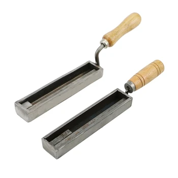 

Bar Silver Gold Ingot Casting Mold with Wood Handle Reversible Iron Ingot Mold