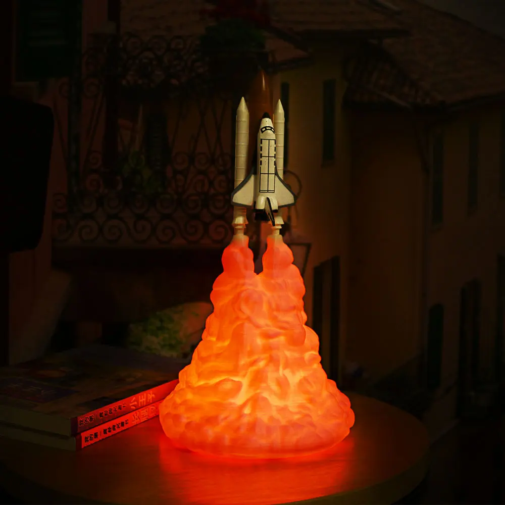 

3D Print Space Shuttle Lamp 2019 Newest Rechargeable Night Light For Space Lovers Moon Lamp as Room Decoration Dropshipping