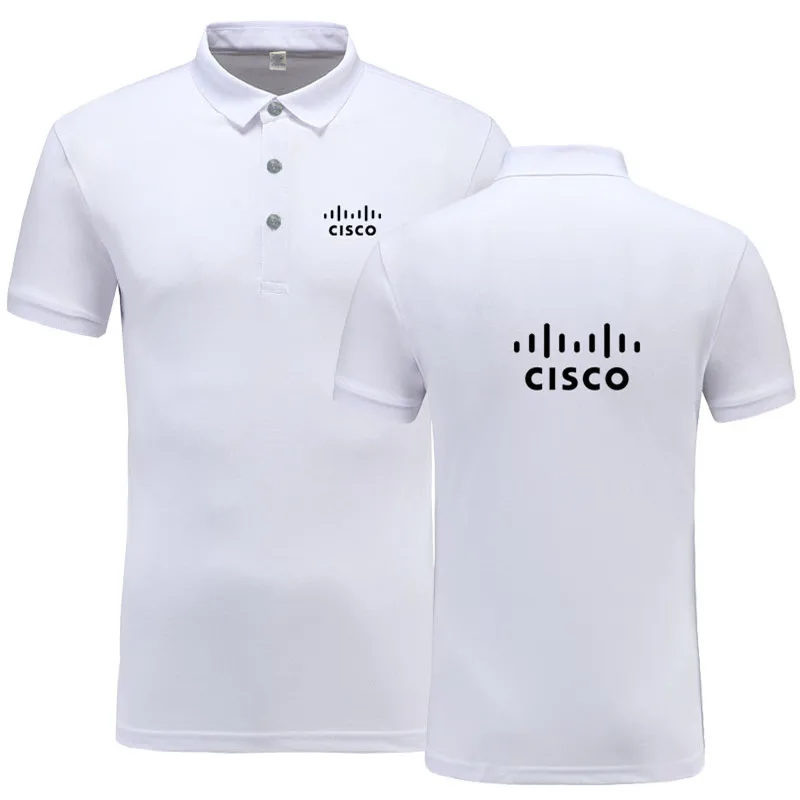 Новая летняя Повседневная рубашка поло CISCO мужская хлопковая Однотонная рубашка поло с коротким рукавом мужская одежда