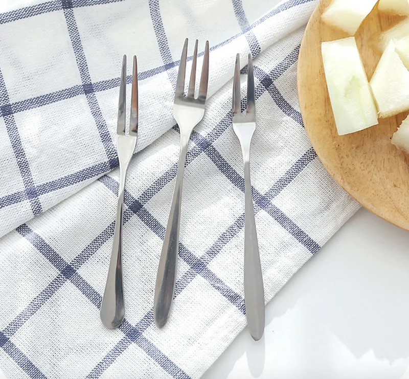 Stainless Steel Cocktail Dessert Fork Tasting Appetizer Cake Fruit Forks Kitchen Stainless Steel Fruit Fork and Dinner Forks