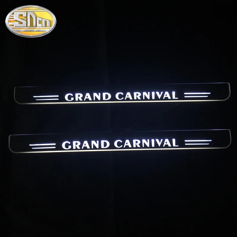 SNCN 2 шт. Автомобильная дверь с электроприводом порог для Kia Grand Carvinal 2012 2013 ультра-тонкий акриловый Динамический светодиодный приветственный свет Накладка на порог двери