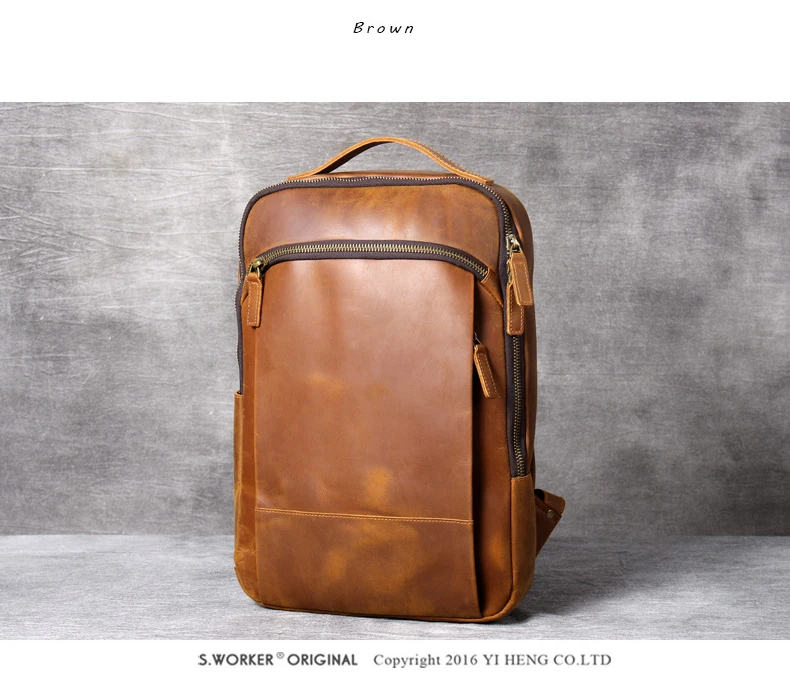Color Brown of Leather Backpack