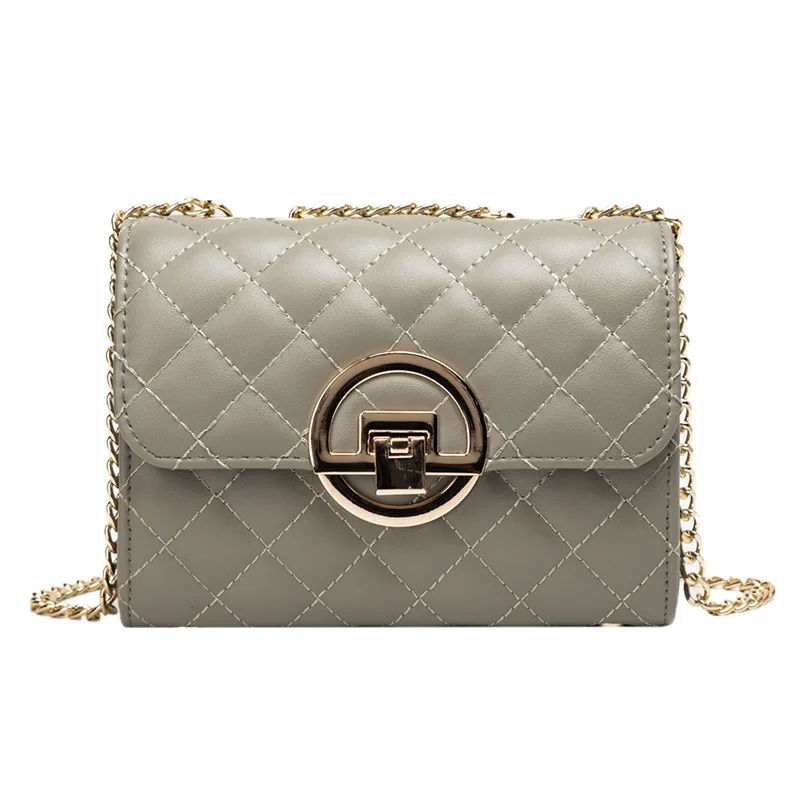 

Shoulder Bag Chains Messenger Bag Fashion Girls Casual Handbag Simple Leisure Personality PU Leather Small Square Women Bag