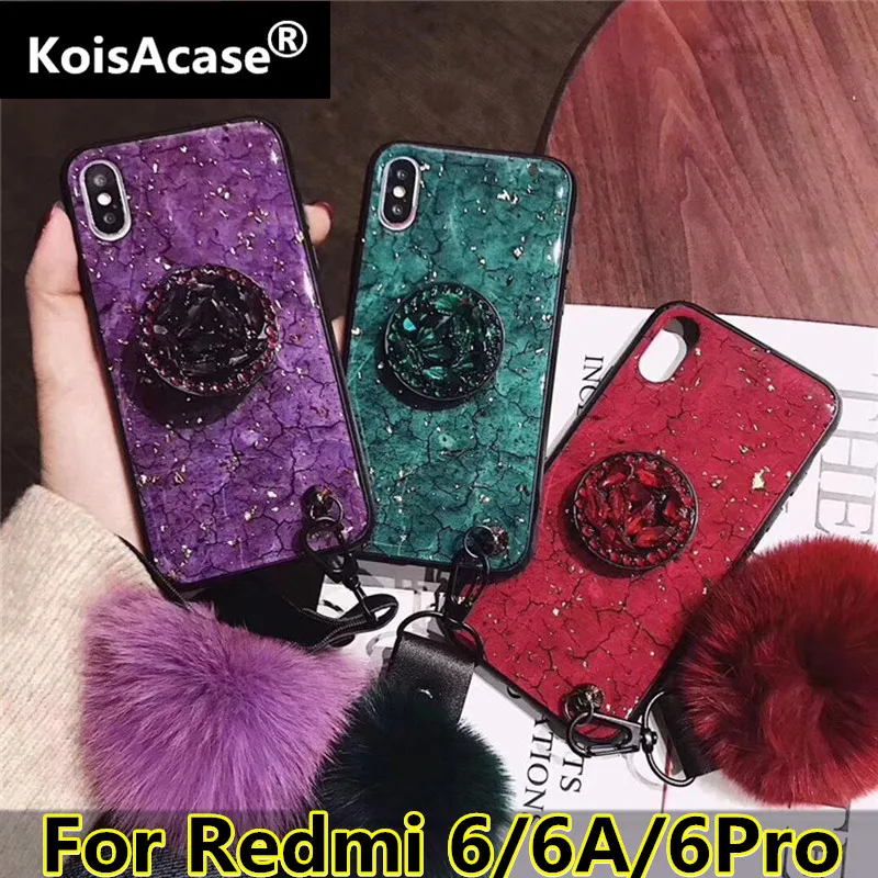 Koisa чехол Роскошный эпоксидный красный зеленый фиолетовый для телефона Redmi 6 6A 6Pro