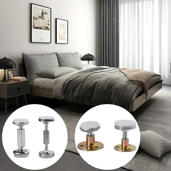 

2pcs Adjustable Threaded Bed Frame Anti-shake Tools Telescopic Support Wall Bracket Bed Frame Accessory With Felt Pad