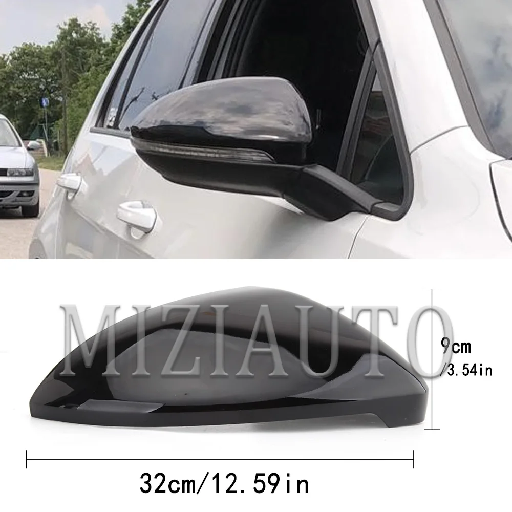 측면 후면보기 미러 커버 캡 신호 VW 골프 7 MK7 7.5 GTI For Touran 2013-2020 밝은 검정색 미러 케이스 자동차 액세서리
