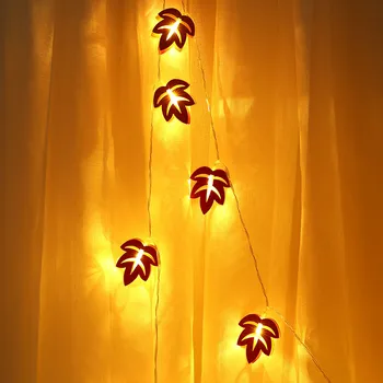 

10 LED Metal Lampshade Bedroom Christmas Maple Leaf Decoration Light String 10 light metal maple leaf string A1 high quality