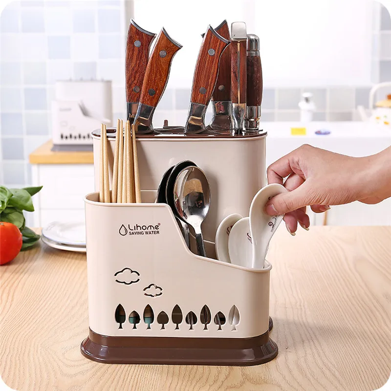 

Cutlery Holder Drainer Rack Plastic Chopsticks Storage knife rack kitchen chopsticks cutlery spoon storage