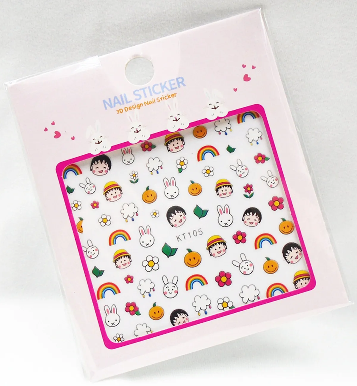 Kt091-105 стиль Chibi Maruko мультфильм кролик наклейки для ногтей