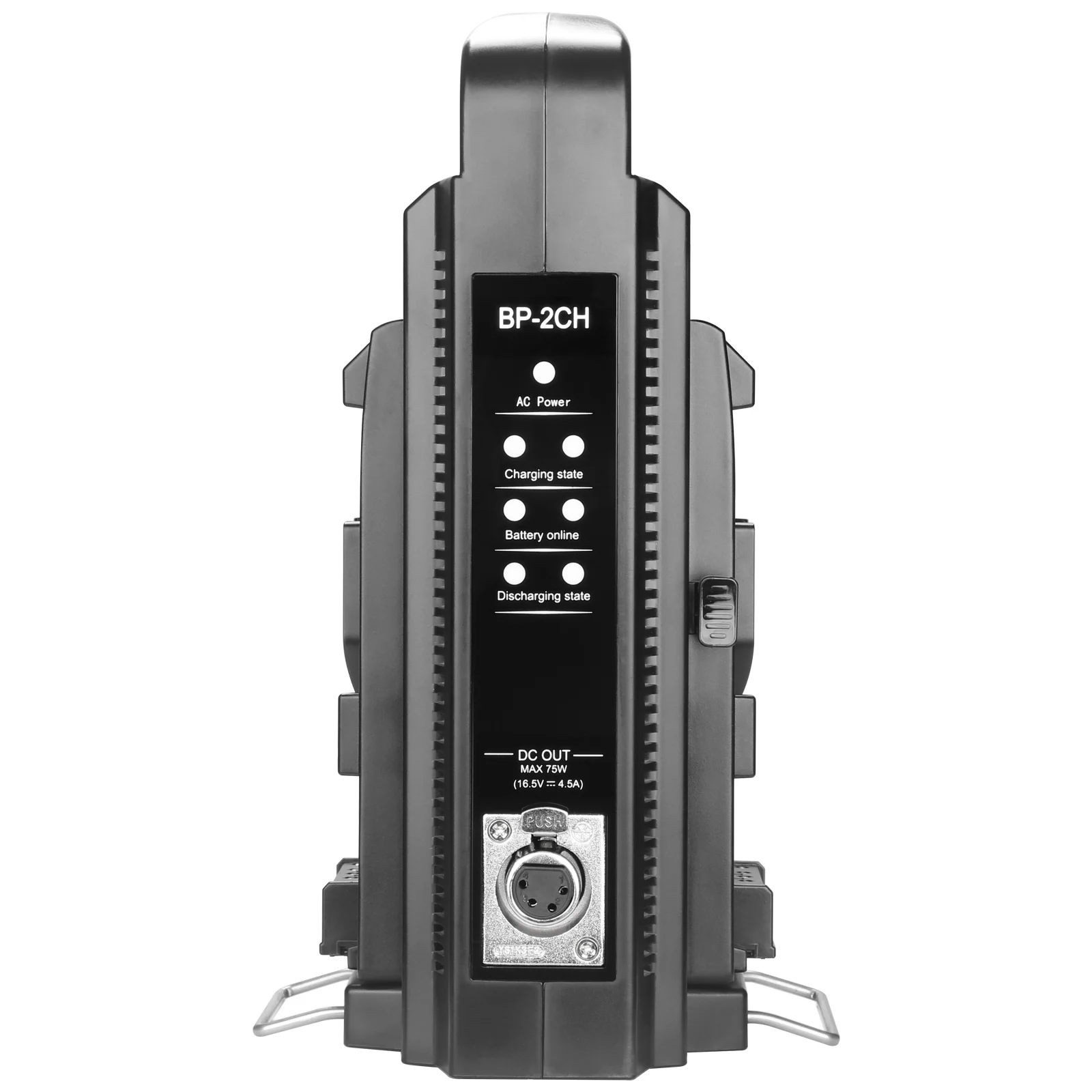 모든 V-마운트 브릭 배터리용 DC 16.5V 전원 공급 장치 출력을 갖춘 새로운 듀얼 채널 V-마운트/V 잠금 배터리 충전기