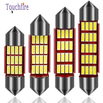 

100pcs Festoon C5W C10W 31 36 39 41mm 4014smd LED Auto Reading License Plate interior Light Dome Lamps Car Bulb 12V Wholesale
