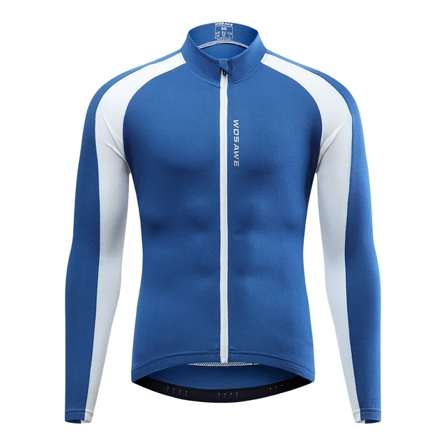 WOSAWE Breathable Cycling Jersey Qick Dry MTB Bike Bicycle Shirts Men's Top clothing ciclismo Long Sleeves Jersey Running Shirts BL236-L