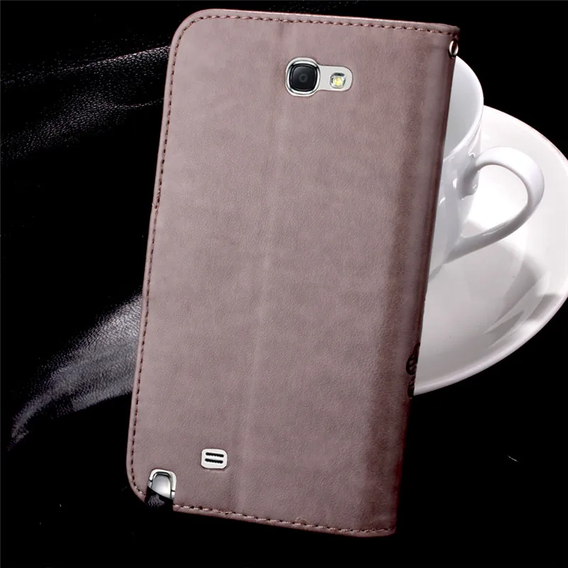 Чехол-книжка из искусственной кожи для samsung Galaxy Note 2, чехол-кошелек для samsung Note 2, N7100, Note2, мягкий силиконовый чехол