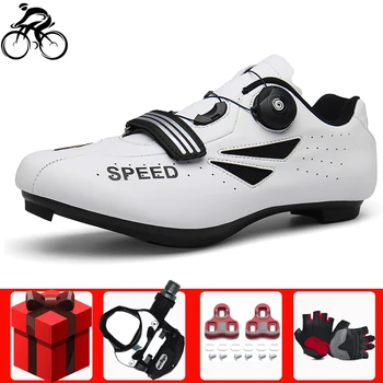 

Self-Locking Cycling Shoes sapatilha ciclismo Ultralight Breathable Pro Athletic Bike Racing Road Bicycle Women Sneakers Men