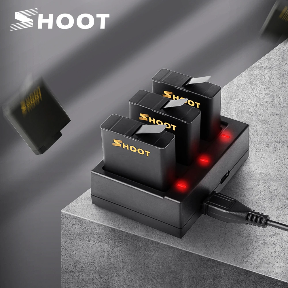 Съемка для GoPro 8 1220mAh AHDBT 501 аккумулятор с USB зарядным устройством Hero 7 5 Black Sports Go Pro