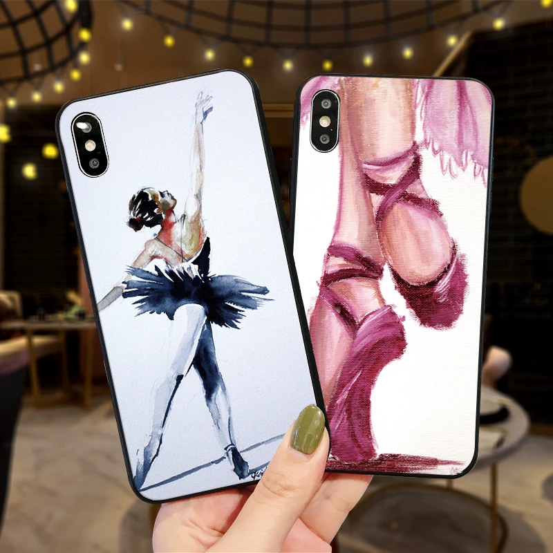 Балерина арт Мягкий ТПУ чехол для Apple IPhone X XR XS MAX 5 5S 5C SE 6 S 7 8 Plus ipod touch силиконовый