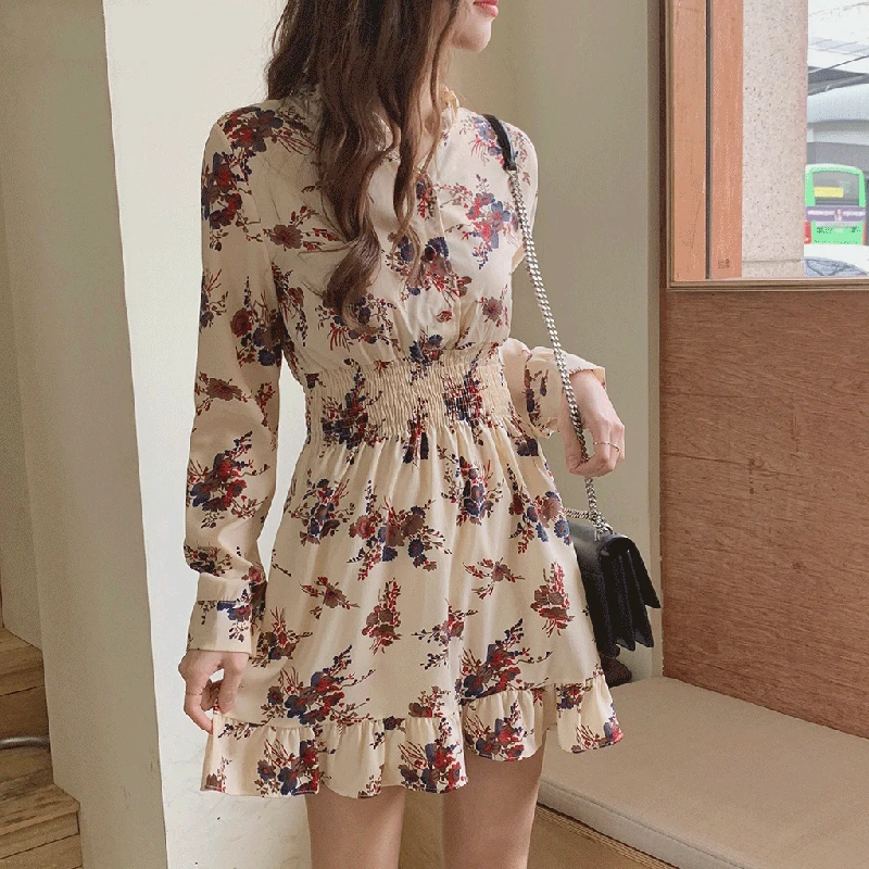 Mozuleva 2022 Spring V-neck Floral 