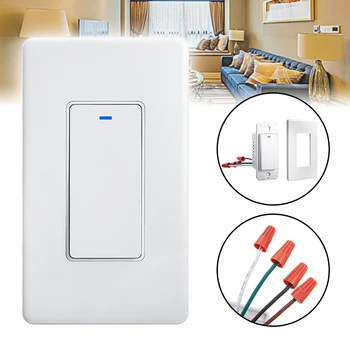 

Smart Life 1 Gang WiFi Wall Light Touch Switch for Google Home Amazon Alexa Voice Control Wireless Wall Switch Push Button