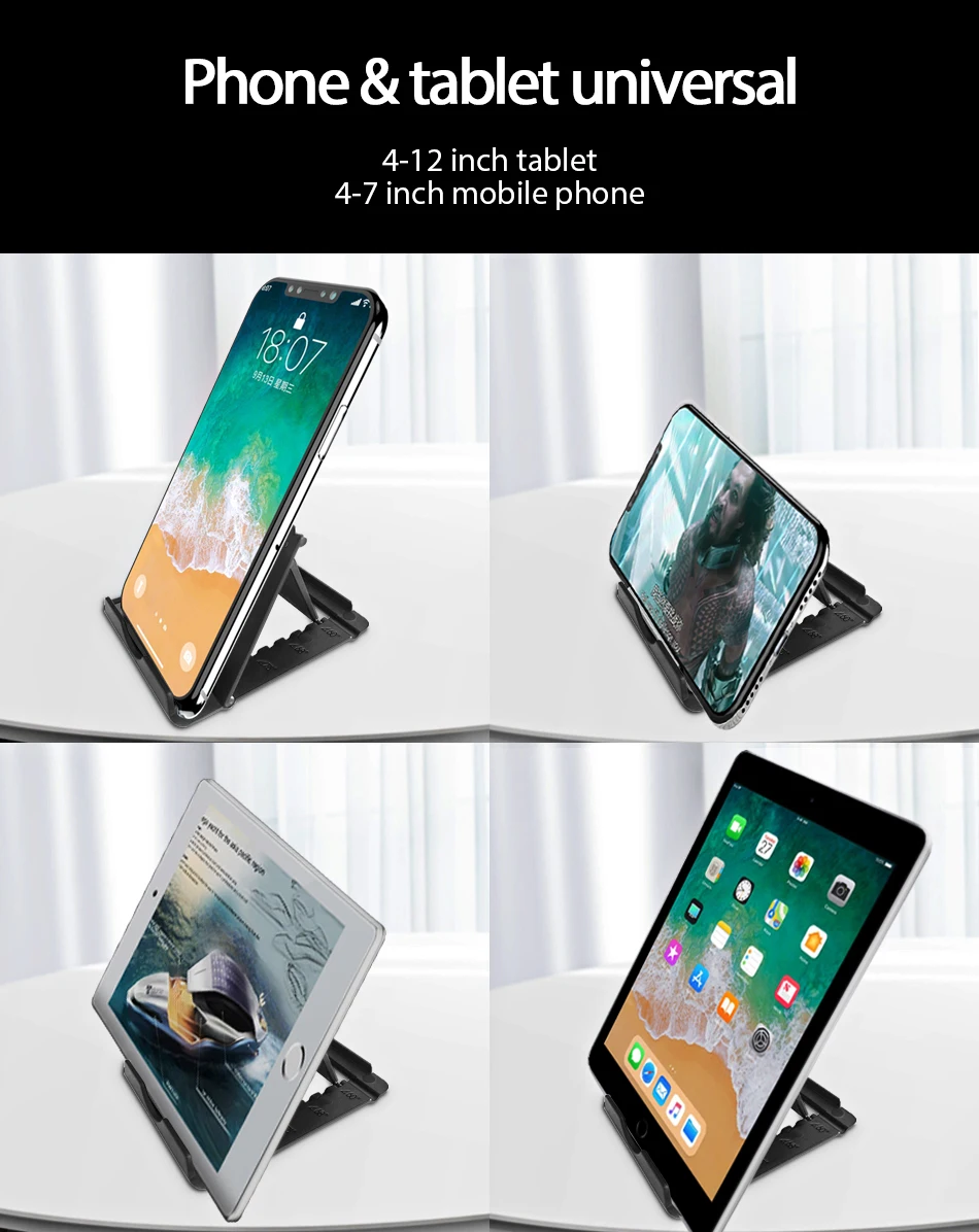 !ACCEZZ Mobile Phone Stand Holder Universal For iPhone 11 Pro Samsung 4-12inch Bracket Adjustable For ipad Tablet Desktop Holder (5)