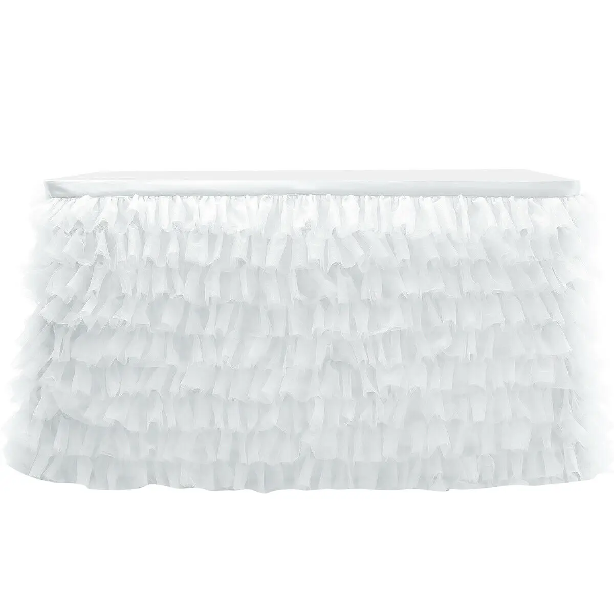 Белый New 5 Colors Wedding Party Tulle Tutu Table Skirt Tableware Birthday Baby Shower Xmas Decor - Цвет: Белый