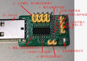 

CH9329USB Driver-free TTL/Uart to HID Analog Keyboard and Mouse Module Supports Secondary Game Development