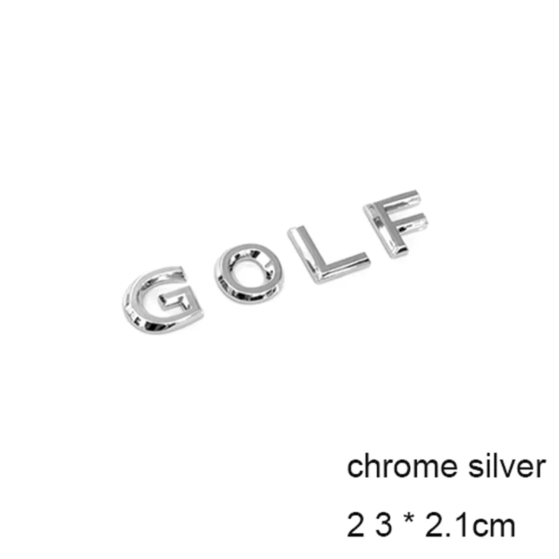 Chrome GOLF 3D буквы эмблема для GOLF NEWGOLF 6 7 GOLFPLUS автомобильный Стайлинг переоборудование Средний багажник логотип значок наклейка хром матовый глянцевый черный - Цвет: Chrome GOLF