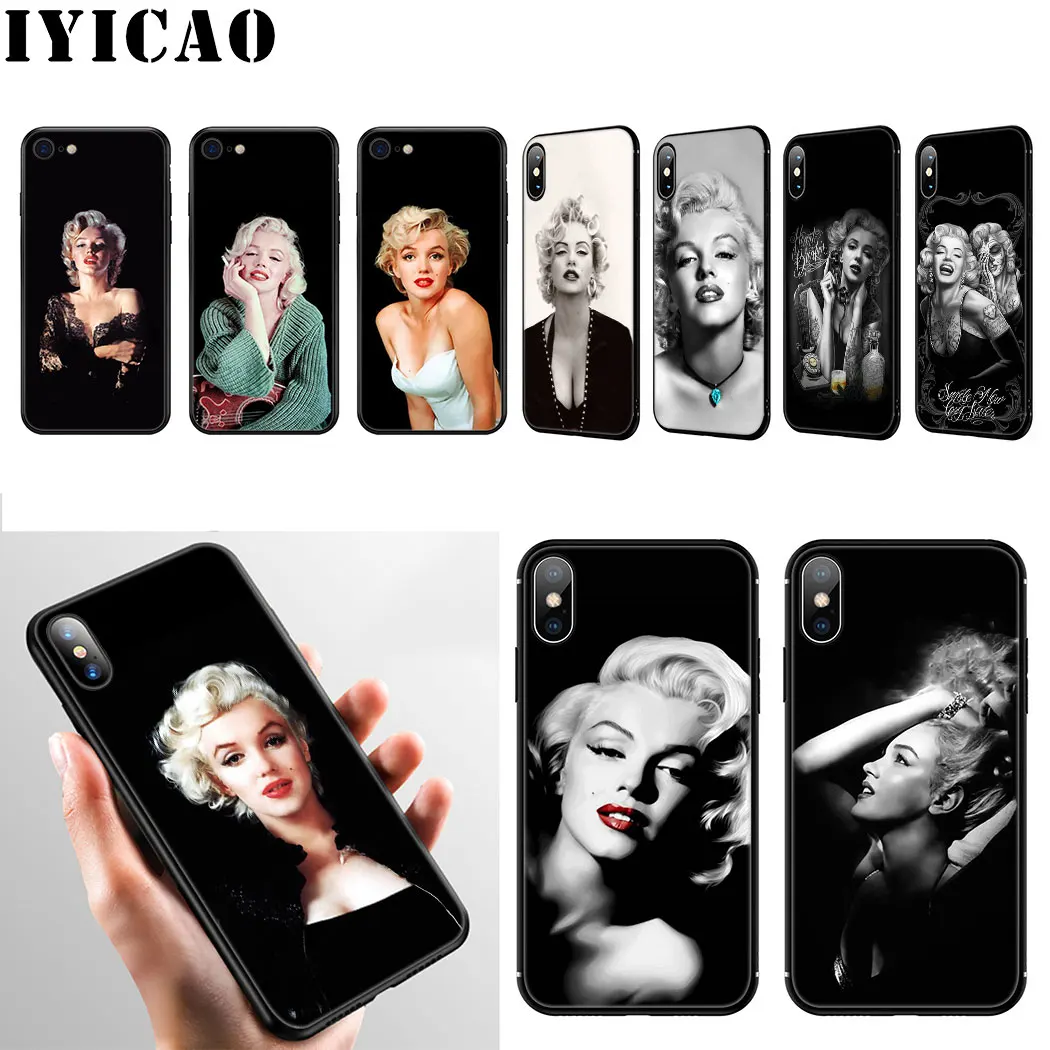 IYICAO сексуальный мягкий силиконовый чехол Мэрилин Монро для iPhone 11 Pro Max XR X XS 6 6S 7 8 Plus