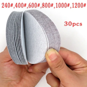 

30pcs Back Velvet Sponge Sandpaper Disc Pad Sanding Tools 3 Inch 75mm 240-1200 3in / 75mm Approx.New