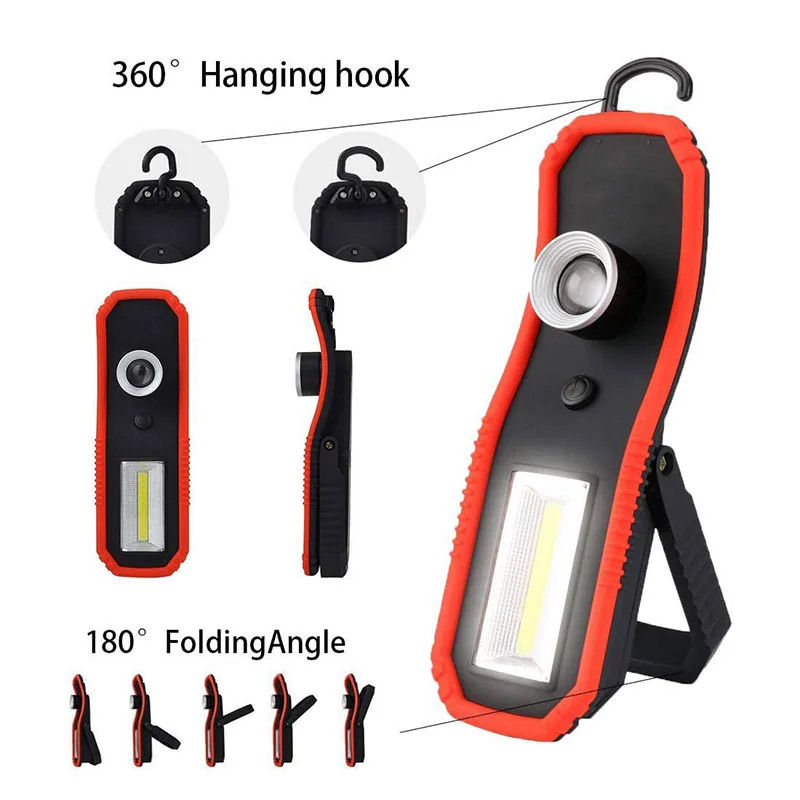 EZK20 дропшиппинг портативный флэш-светильник фонарь USB Перезаряжаемый светодиодный рабочий светильник Магнитный COB Многофункциональный подвесной для кемпинга
