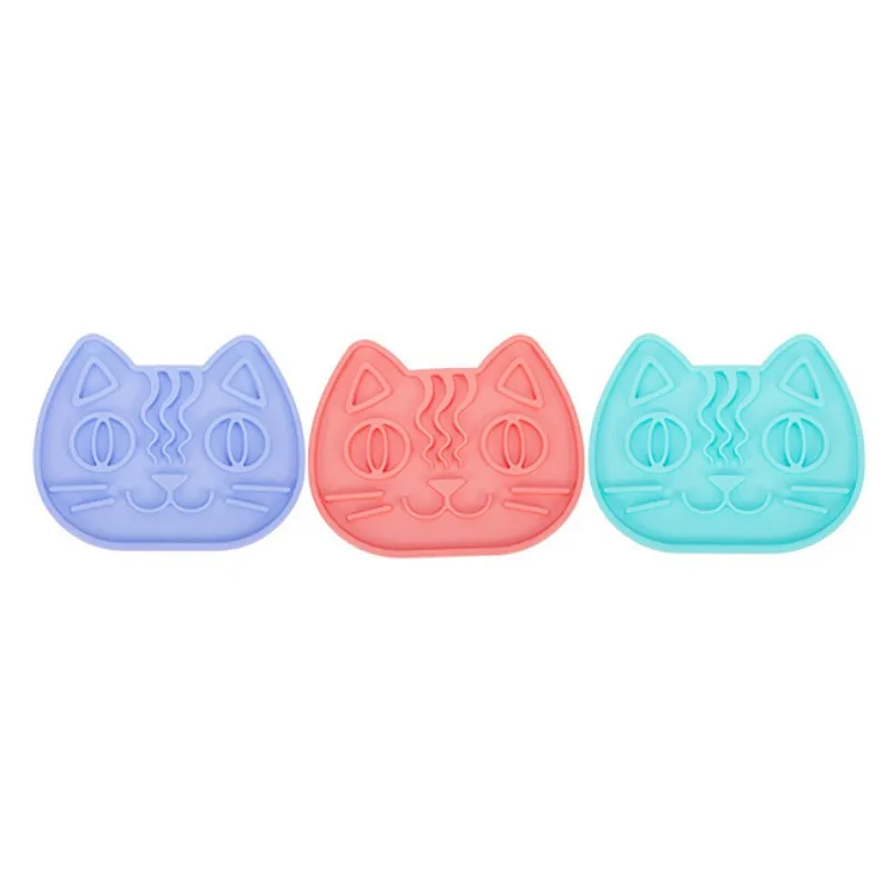 Силиконовая миска для еды щенка, миска для еды кошки, прочная Милая миска для еды в форме кошки, поднос для медленной подачи еды, нескользящий