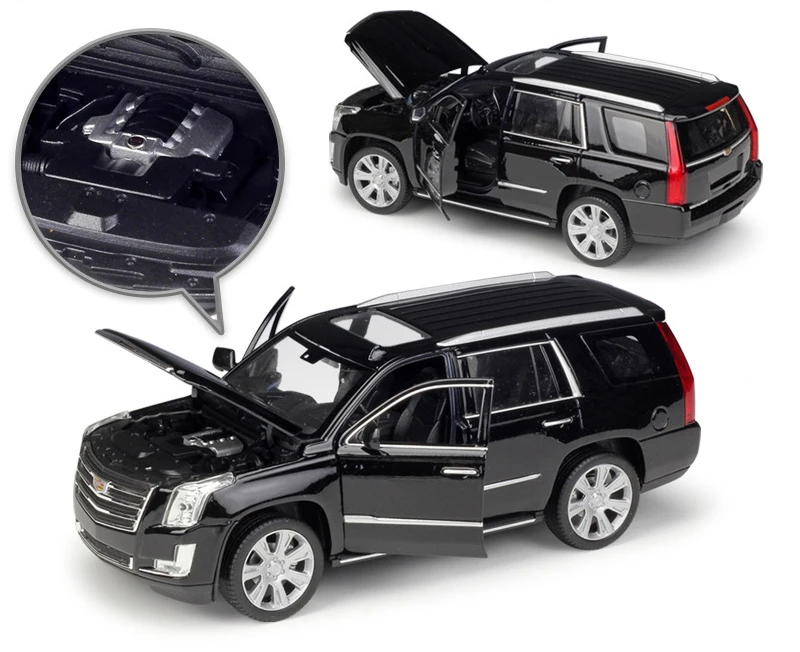 Модель литая автомобиля WELLY 1:24 из сплава модель 2017 Cadillac Escalade SUV металлические