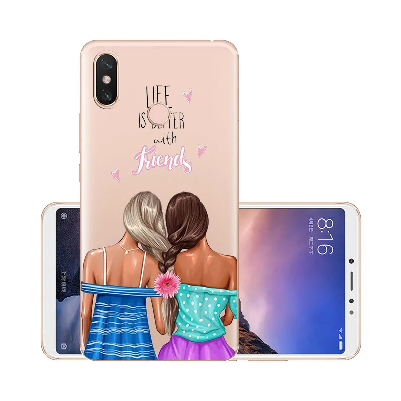 W121 Чехлы для Xiaomi Mi A3 Lite Note 3 5S Play CC9e CC9 Max 3 черные Популярные коричневые волосы для мамы и дочки queen Coque задняя крышка для телефона - Цвет: W121