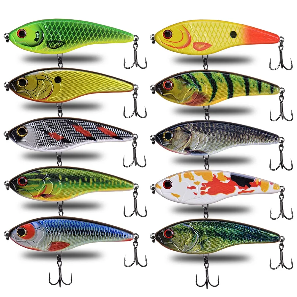 

130mm 57g CF LURE 37Colors New Hot Jerk Baits Slow Sinking Fishing Lure Tackle for pike Pesca Bass Musky jerk baits Qulity Hooks