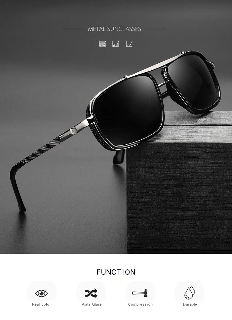 Polarized Sunglasses Men Aluminum Classic Driving Pilot Shades_voghion.com