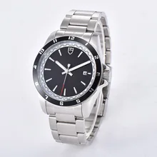 Мужские часы с автоматическим перемещением, Мужские t 43 мм, светящаяся рука, новинка, матовый стальной браслет, чехол, алюминиевая рама 3113