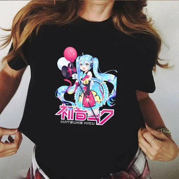 

Graphic Tees Women 90s Anime T Shirt Hatsune Miku Aesthetic Ulzzang Casual Harajuku Tops Tee Female Summer Short Sleeve Tshirt