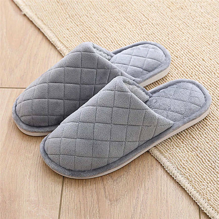 

Cotton Winter Slippers Non-Slip Soft Bottom Warm Slippers Couple Plush Home Indoor Men's And Womens Autumn Winter Furry Shoes 70
