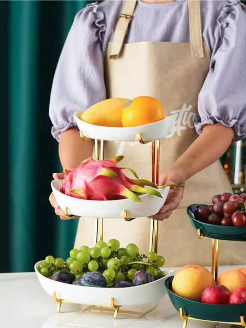 Modern Fruit Bowl Basket Tea Platter Layered for Wedding Banquet