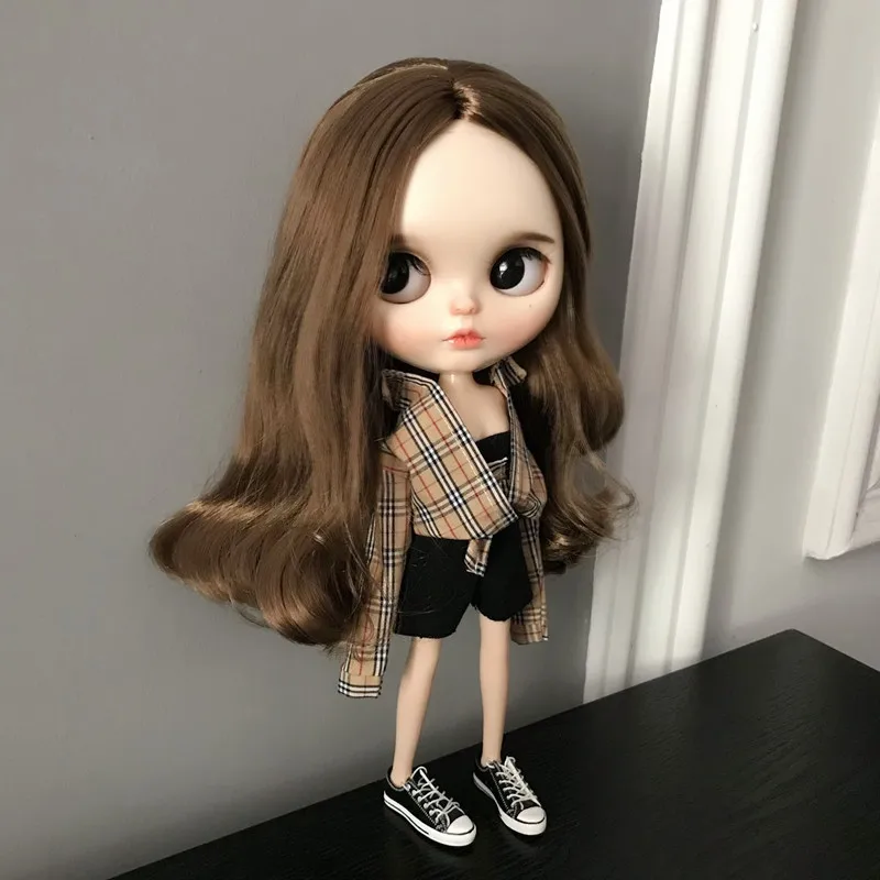Одежда для куклы Blyth 30 см шарнирная кукла сделай сам модная клетчатая рубашка