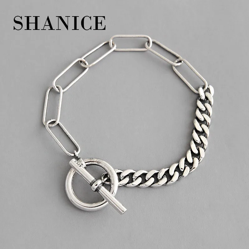 Женский ретро браслет цепочка SHANICE из стерлингового серебра 100% пробы в стиле | Гибкие и жесткие браслеты -4000332157927