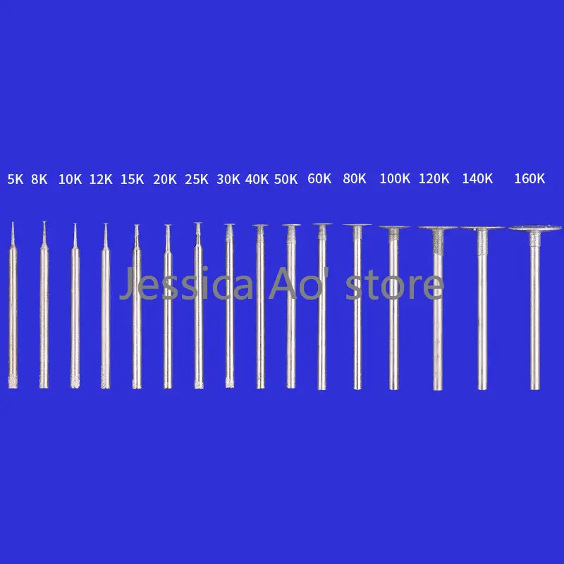 5-30pcs 0.5-16mm Diamond Grinding Head K Electric Mill Rotary Burr Grinding Needel Jade Carving Blades T Shape Thin Cutting Disc