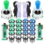 2 Player Ellipse Arcade Kit Oval Bat Joystick Handles LED Chrome Arcade Buttons for Arcade Standard Controller DIY Games MAME 7