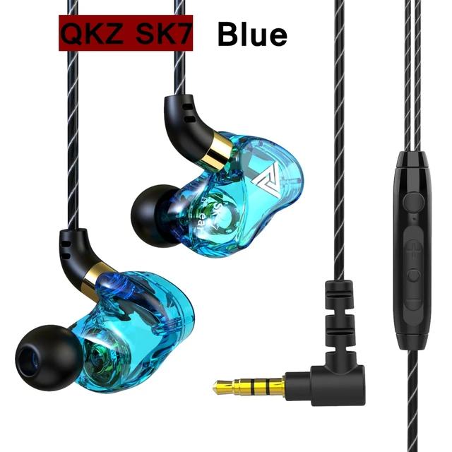Original QKZ AK6 Copper Driver HiFi Wired Earphone Sport Running  Headphones Bass Stereo Headset Music Earbuds fone de ouvido SK7 Blue