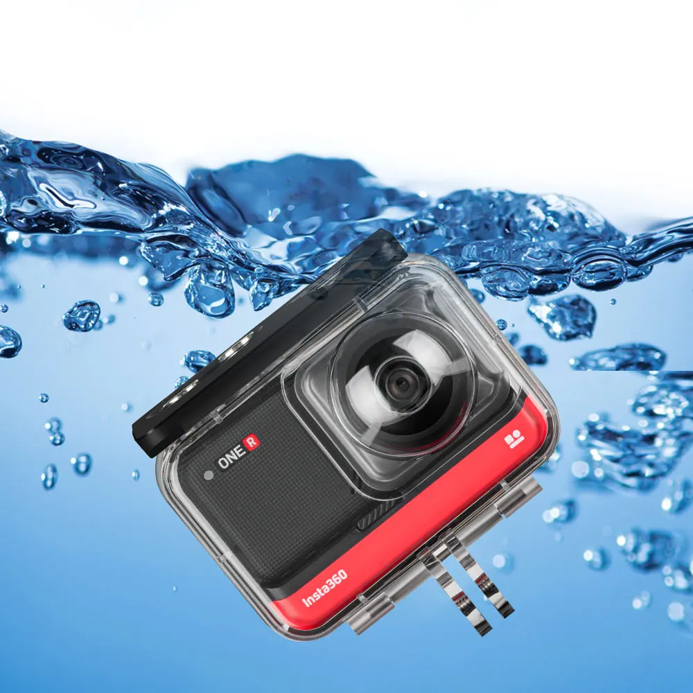 TELESIN Underwater Housing Waterproof Protective Case Cover for Insta360 ONE R 4K 360 Panoramic Edition Action Camera Accessorie