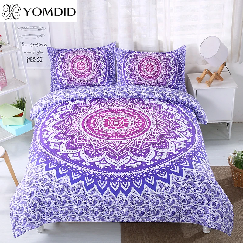 MandalaFlowerBeddingSetTwinFullQueenKingSize3pcsFloral