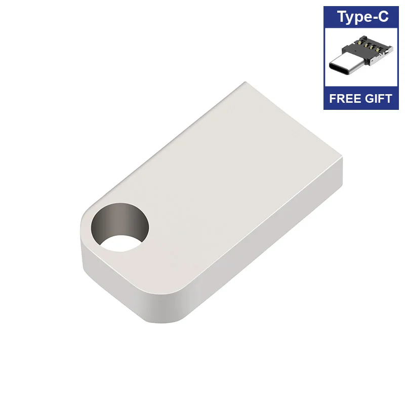 Супер мини микро флеш-накопитель металлический USB 8 ГБ 16 ГБ 32 ГБ 64 ГБ USB флеш-накопитель может индивидуальный подарок карта памяти подарок адаптер Typec