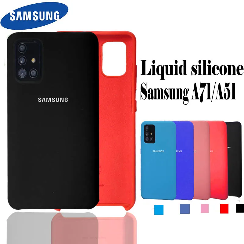 Оригинальный чехол накладка для Samsung A41 жидкий силиконовый шелковистый мягкий