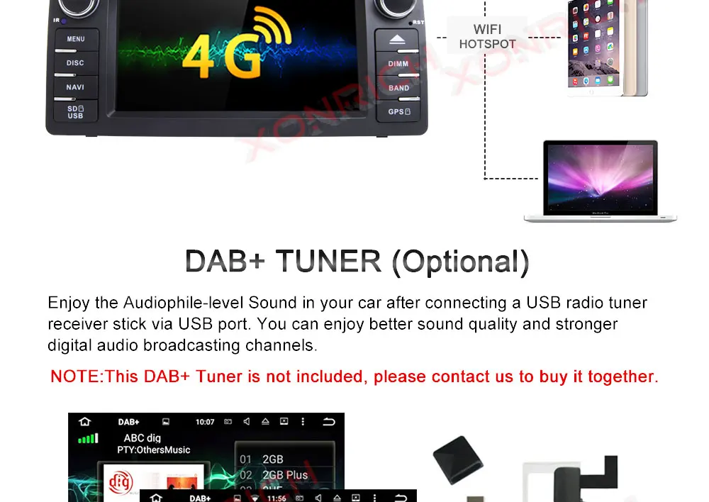 Sale Xonrich DSP 2 din Android 9.0 4G 64G car dvd player For Toyota Corolla E120 BYD F3 multimedia player stereo GPS radio navigation 12