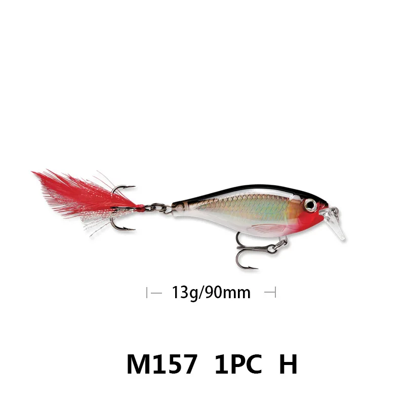 Minnow wobblers fishing gear lure trout Artificial hard bait jerkbait surface dog walking 90mm 13g for bass pike perch - Цвет: H